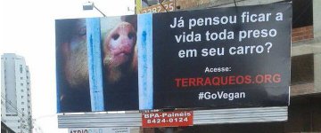 Ativista coloca Outdoor sobre Veganismo em movimentada avenida de Brasília